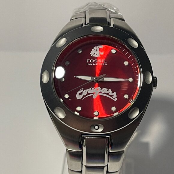 Washington State Cougars NCAA Stainless-Steel Watch by Fossil NEW (RARE) - Picture 7 of 8